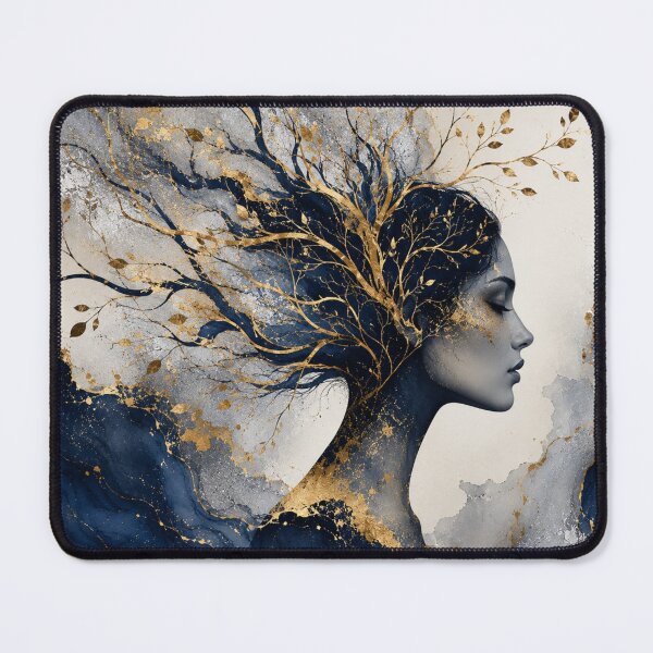 Item preview, Golden Soul Abstract Portrait designed and sold by SilentMoodArt.
