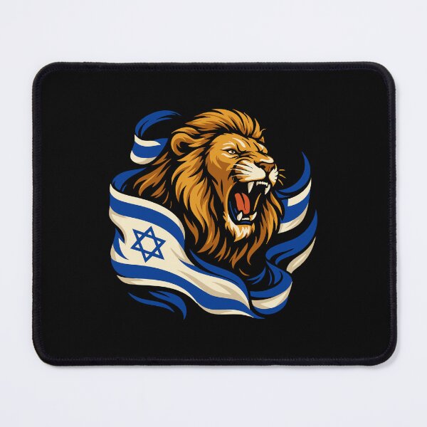 Item preview, Roaring Lion of Judah Israel Flag Art designed and sold by crouchingpixel.