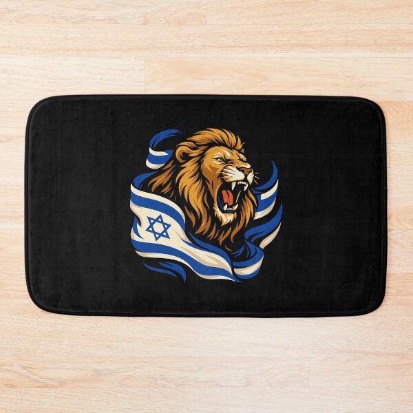 Item preview, Roaring Lion of Judah Israel Flag Art designed and sold by crouchingpixel.