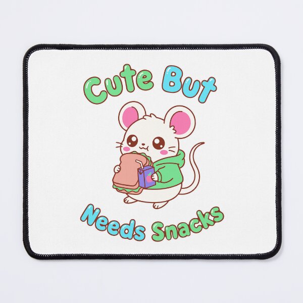 Item preview, Cute Kawaii Mouse Eating Snacks Illustration designed and sold by littleflabby.