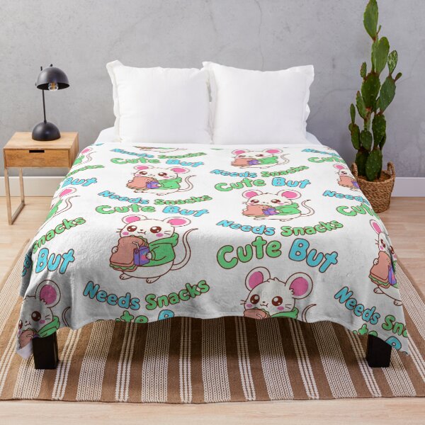 Item preview, Cute Kawaii Mouse Eating Snacks Illustration designed and sold by littleflabby.