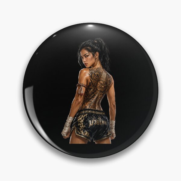 Item preview, Tattooed Muay Thai woman designed and sold by CoolCrazyQuirky.