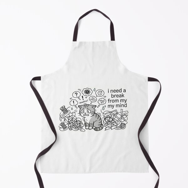 Item preview, I Need A Break From My Mind – Anxiety Cat Sticker designed and sold by Elviqus Shop.