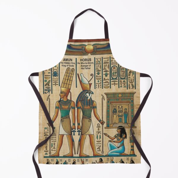 Item preview, Ancient Egyptian Gods Papyrus Art – Amun & Horus Hieroglyphic Design designed and sold by Queen Cleopatra.