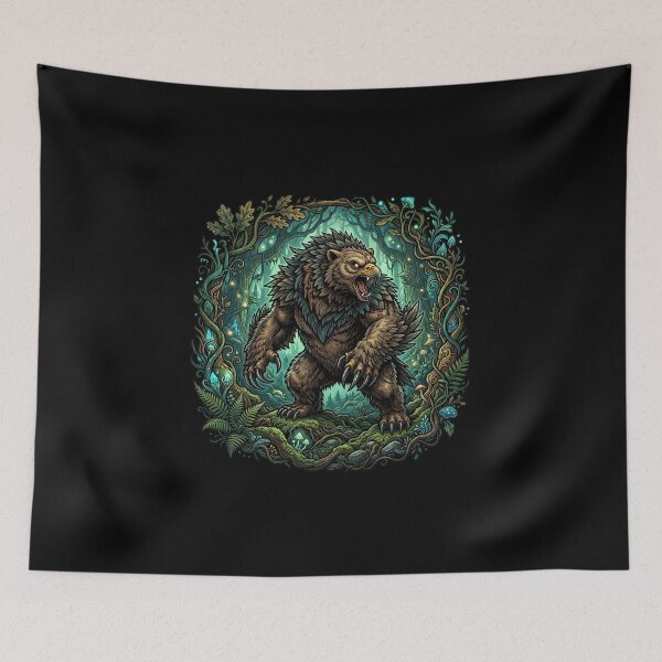 Item preview, Ferocious Owlbear Forest Monster Fantasy Roleplaying Art designed and sold by Fenay Designs.