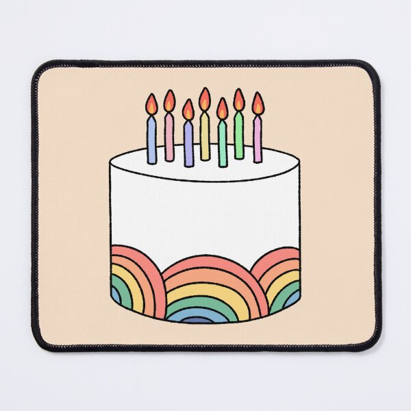 Item preview, Rainbow Layer Birthday Cake with Pastel Candles designed and sold by ubborn.