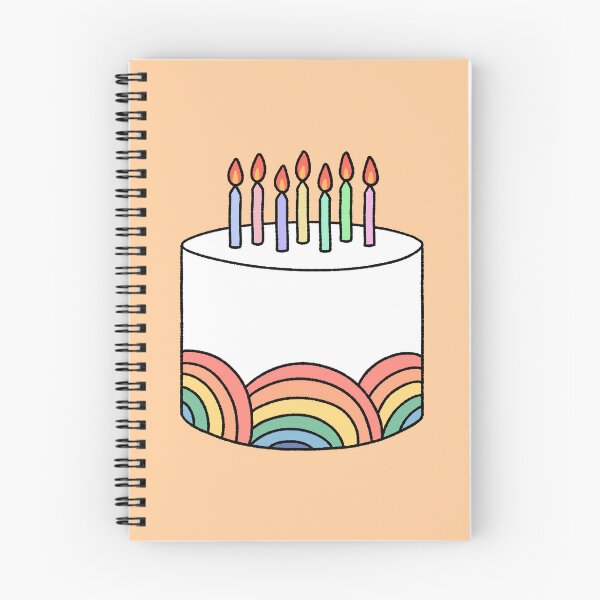 Item preview, Rainbow Layer Birthday Cake with Pastel Candles designed and sold by ubborn.
