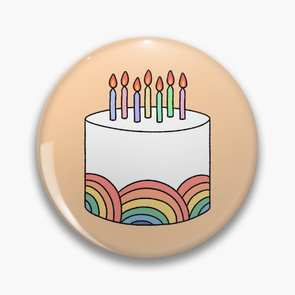 Item preview, Rainbow Layer Birthday Cake with Pastel Candles designed and sold by ubborn.