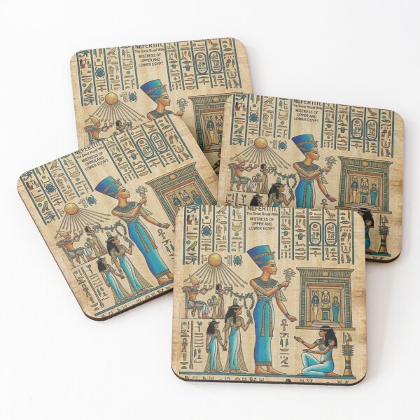 Item preview, Queen Nefertiti Papyrus Art – Ancient Egyptian Hieroglyphic Goddess Design designed and sold by Queen Cleopatra.