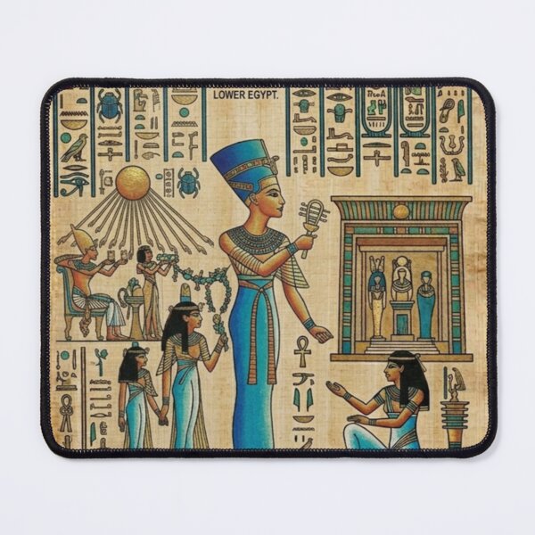 Item preview, Queen Nefertiti Papyrus Art – Ancient Egyptian Hieroglyphic Goddess Design designed and sold by Queen Cleopatra.