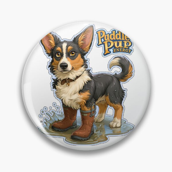 Item preview, Puddle Pup Energy Rain Boots Dog designed and sold by Marcikart.