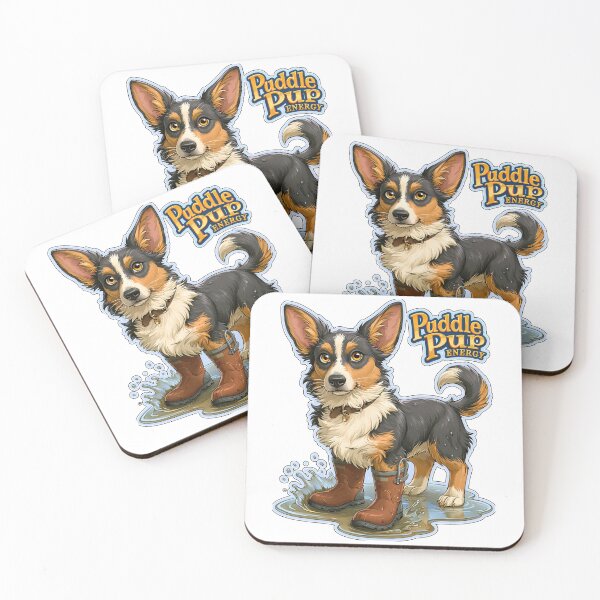 Item preview, Puddle Pup Energy Rain Boots Dog designed and sold by Marcikart.