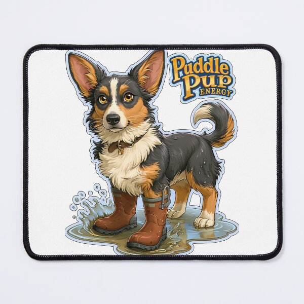 Item preview, Puddle Pup Energy Rain Boots Dog designed and sold by Marcikart.