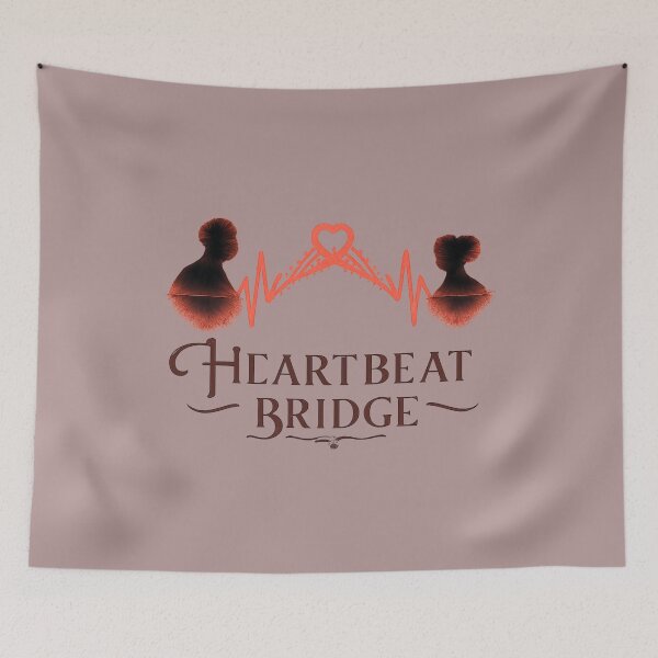 Item preview, Heartbeat Bridge Connecting Pulse Lines Design, Romantic Love Illustration, Emotional Connection Art for Couples designed and sold by JagrDesigns.