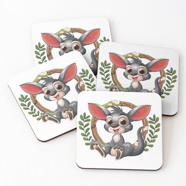 Item preview, Cute Baby Possum Floral Wood Wreath Kawaii Woodland Wildlife Cartoon Art designed and sold by DERA RAY.