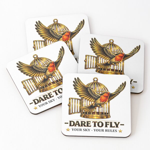 Item preview, Dare To Fly – Freedom Bird Inspirational Gold Artwork designed and sold by Be-You-Vibes.