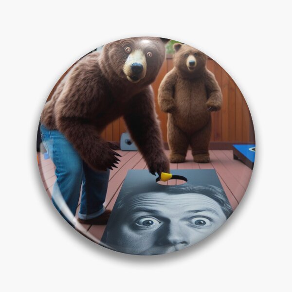 Item preview, Funny Bears Playing Cornhole Backyard Party Design designed and sold by ThePepper603.