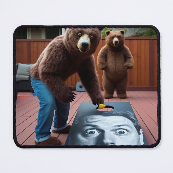 Item preview, Funny Bears Playing Cornhole Backyard Party Design designed and sold by ThePepper603.