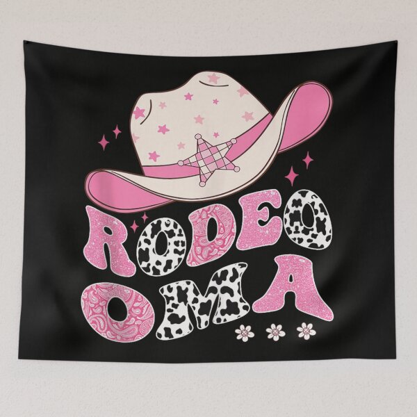 Item preview, Rodeo Oma Pink Cowgirl Hat Western Aesthetic Cow Print Floral Design designed and sold by Phil Ben.