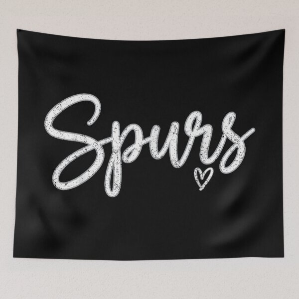 Item preview, Spurs Script White Distressed Text Heart Design For Basketball Fans Gear designed and sold by Taniyah Gomes.