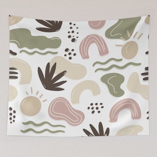 Item preview, Playful Boho Abstract Pattern – Retro Organic Shapes designed and sold by Barelythere2324.