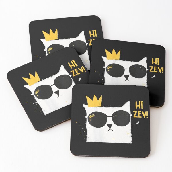 Item preview, Hi Zev Cool White Cat With Sunglasses And Gold Crown Art designed and sold by Taniyah Gomes.