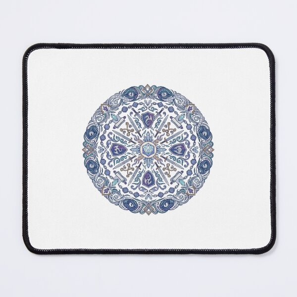 Item preview, Blue Fantasy Dice Mandala Tabletop Roleplaying Crest designed and sold by Fenay Designs.