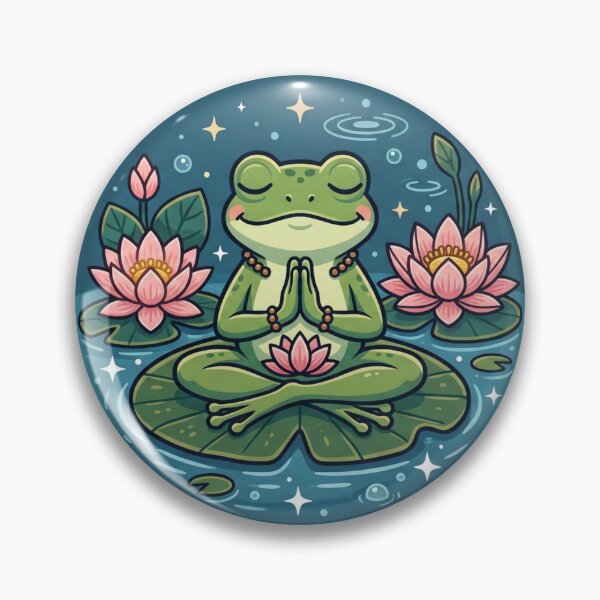 Item preview, Meditating Frog on Lily Pad – Peaceful Lotus Zen Frog Aesthetic designed and sold by ArtsyExplorer.