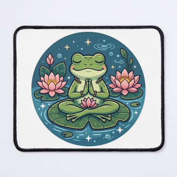 Item preview, Meditating Frog on Lily Pad – Peaceful Lotus Zen Frog Aesthetic designed and sold by ArtsyExplorer.
