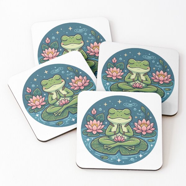 Item preview, Meditating Frog on Lily Pad – Peaceful Lotus Zen Frog Aesthetic designed and sold by ArtsyExplorer.