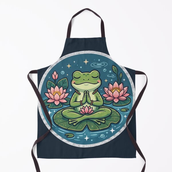Item preview, Meditating Frog on Lily Pad – Peaceful Lotus Zen Frog Aesthetic designed and sold by ArtsyExplorer.