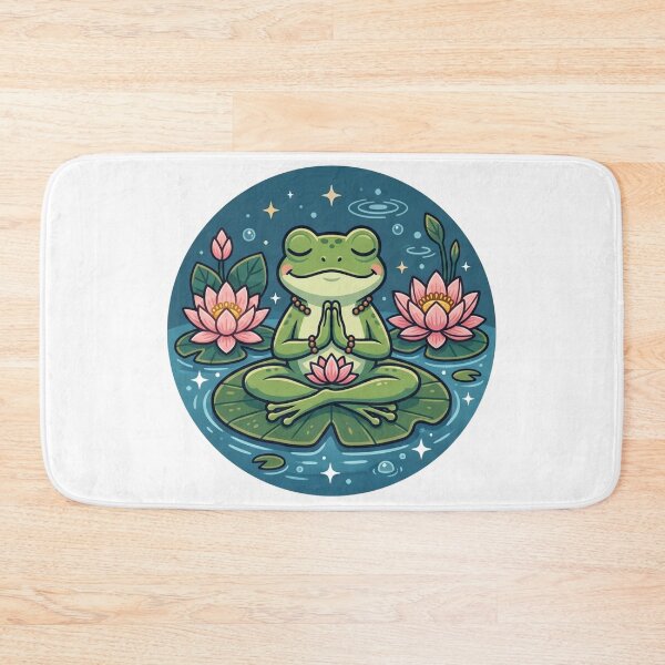 Item preview, Meditating Frog on Lily Pad – Peaceful Lotus Zen Frog Aesthetic designed and sold by ArtsyExplorer.