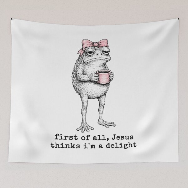 Item preview, First of All Jesus Thinks I'm A Delight Frog Meme designed and sold by will freed18.
