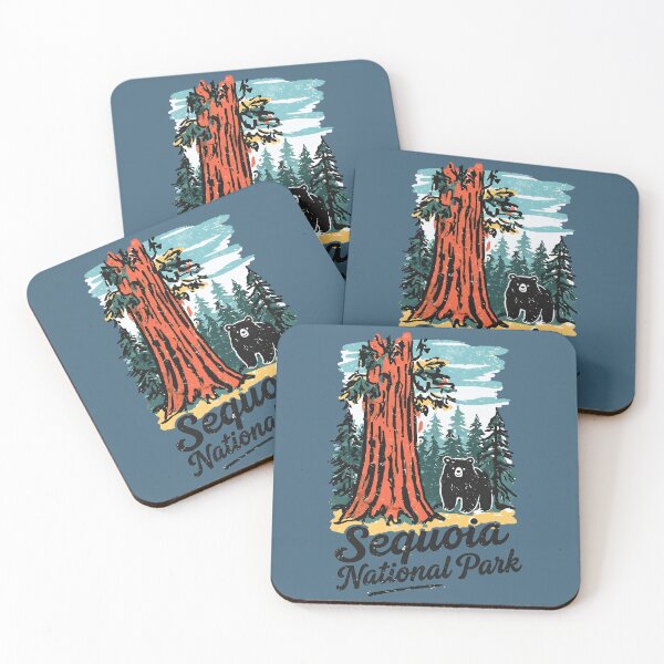 Item preview, Sequoia National Park California Retro Landscape Cute Bear  designed and sold by HowToCanadian.