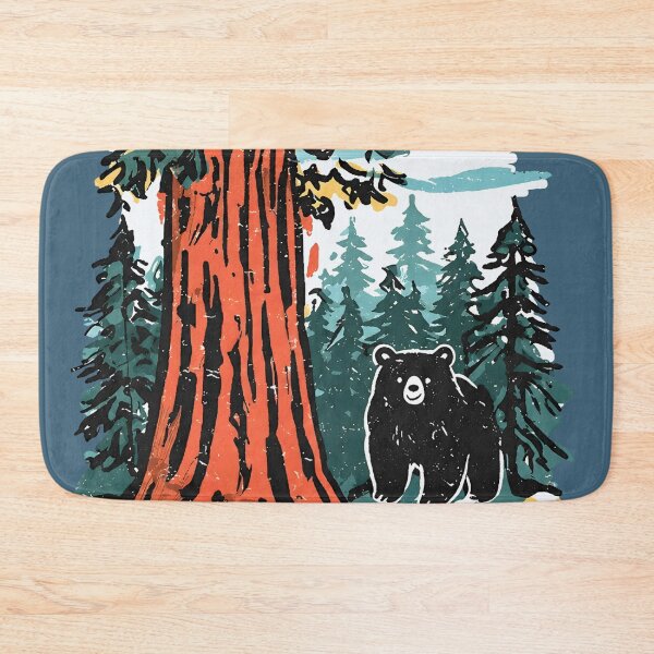 Item preview, Sequoia National Park California Retro Landscape Cute Bear  designed and sold by HowToCanadian.