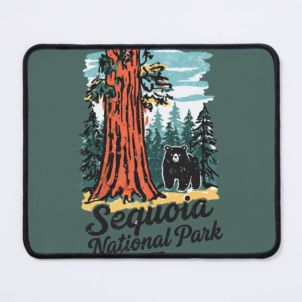 Item preview, Sequoia National Park California Retro Landscape Cute Bear  designed and sold by HowToCanadian.