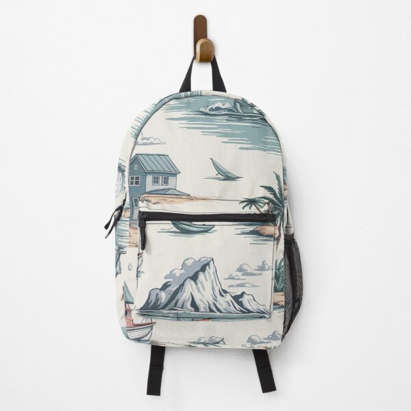 Item preview, Coastal Seaside Toile de Jouy - Vintage Nautical Blue Beach Pattern designed and sold by Tamas Das.