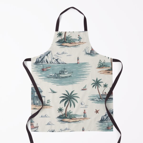 Item preview, Coastal Seaside Toile de Jouy - Vintage Nautical Blue Beach Pattern designed and sold by Tamas Das.