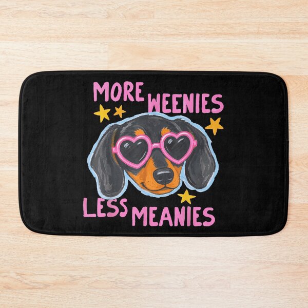 Item preview, More Weenies Less Meanies Funny Dachshund Dog Lover Heart Sunglasses Retro Pink designed and sold by River Silva.