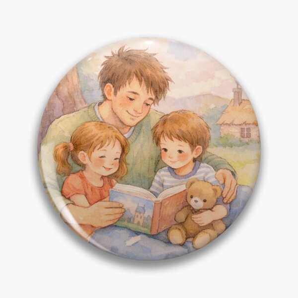 Item preview, Watercolor Father’s Day Storyteller with Kids & Bunny designed and sold by Fantabuloustef.