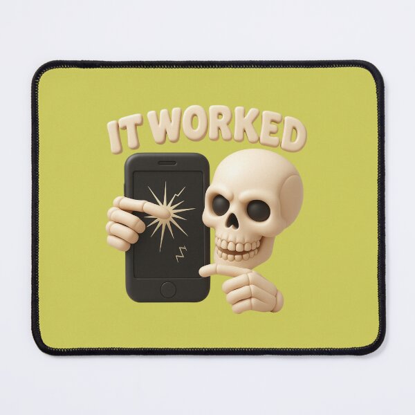 Item preview, It Worked Funny Skeleton Tech Meme Retro Halloween Design designed and sold by Raw Tigers.