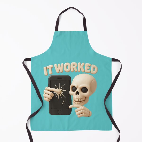 Item preview, It Worked Funny Skeleton Tech Meme Retro Halloween Design designed and sold by Raw Tigers.