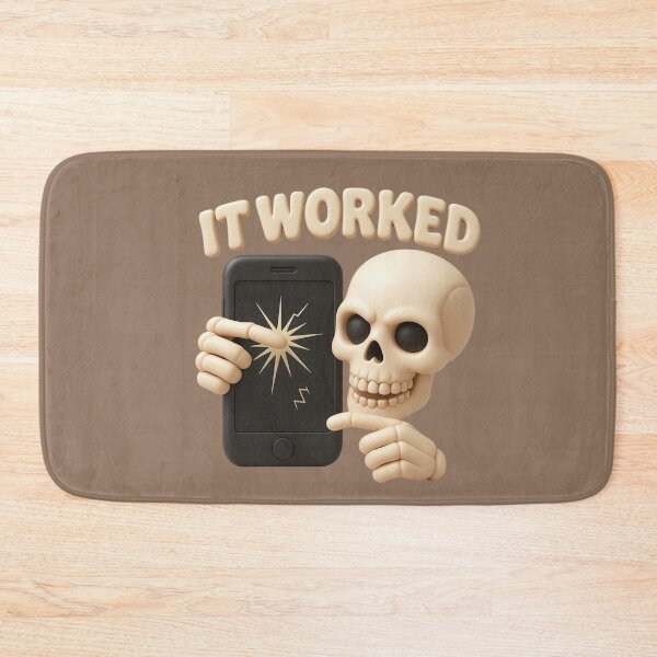 Item preview, It Worked Funny Skeleton Tech Meme Retro Halloween Design designed and sold by Raw Tigers.