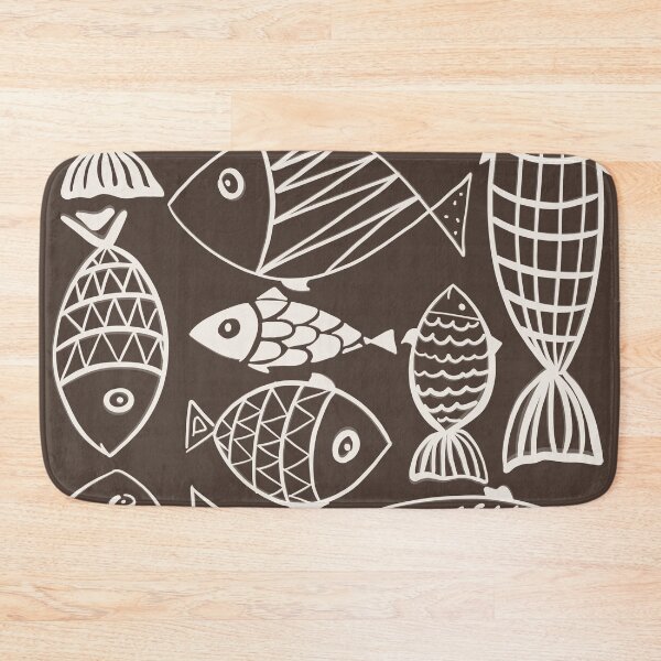 Item preview, Boho Fish Illustration Pattern – Minimal Scandinavian Sea Life Art designed and sold by Barelythere2324.