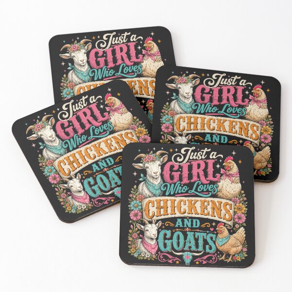 Item preview, Just A Girl Who Loves Chickens and Goats Farm Animal Floral designed and sold by will freed18.