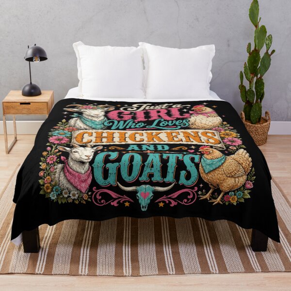 Item preview, Just A Girl Who Loves Chickens and Goats Farm Animal Floral designed and sold by will freed18.