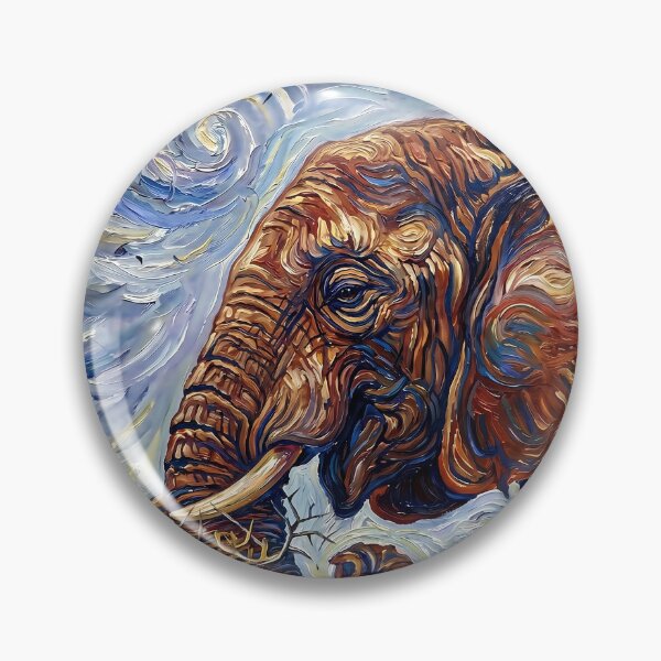 Item preview, Impressionist African Elephant with Swirling Sky Painting designed and sold by WojcikDesigners.