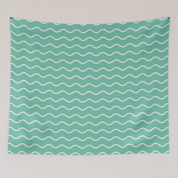 Item preview, Pastel Green And White Waves Pattern designed and sold by pattern-archive.