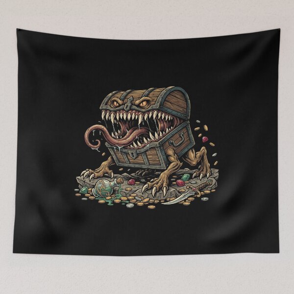 Item preview, Mimic Treasure Chest Monster Fantasy RPG Art designed and sold by Fenay Designs.