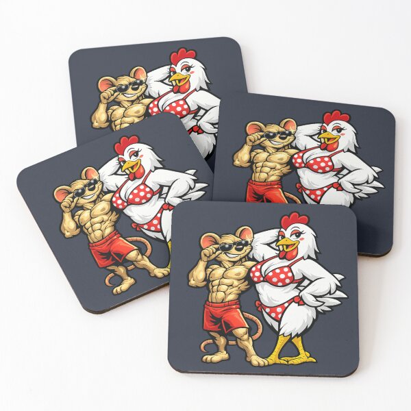 Item preview, Funny Mouse And Chicken Cartoon Humor T Shirt Design designed and sold by BROHLine Studio.